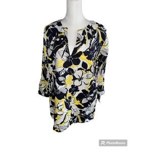 Chaps Blue Yellow White Long Sleeve Shirt XL